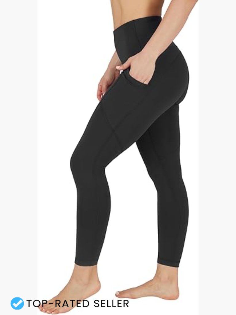 High Waist Yoga Leggings With Pockets Squat Proof Power Flex Tummy Control 25"